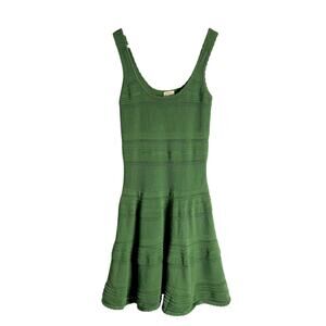Torn by Ronny Kobo Green Knit Sleeveless Scoop Neck A-Line Dress Size Large